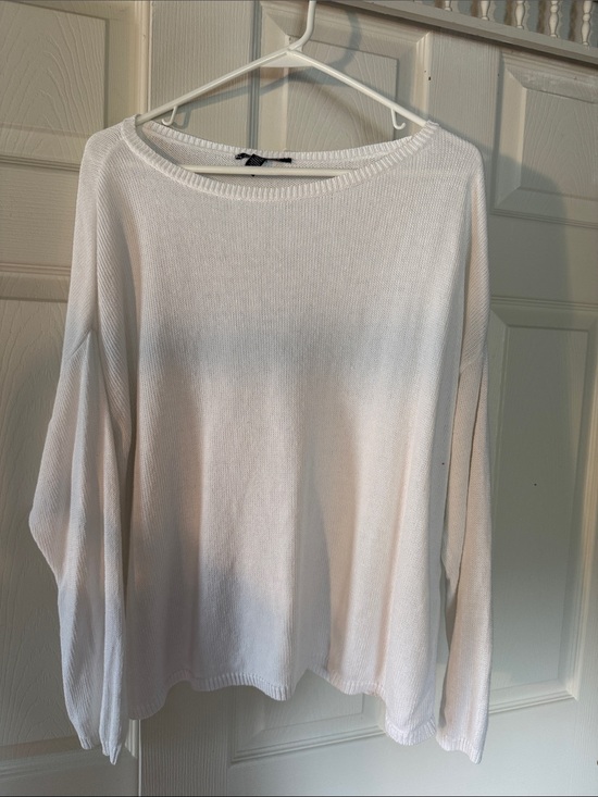 Eileen Fisher Sweaters - Eileen Fisher White Lightweight Crewneck Sweater